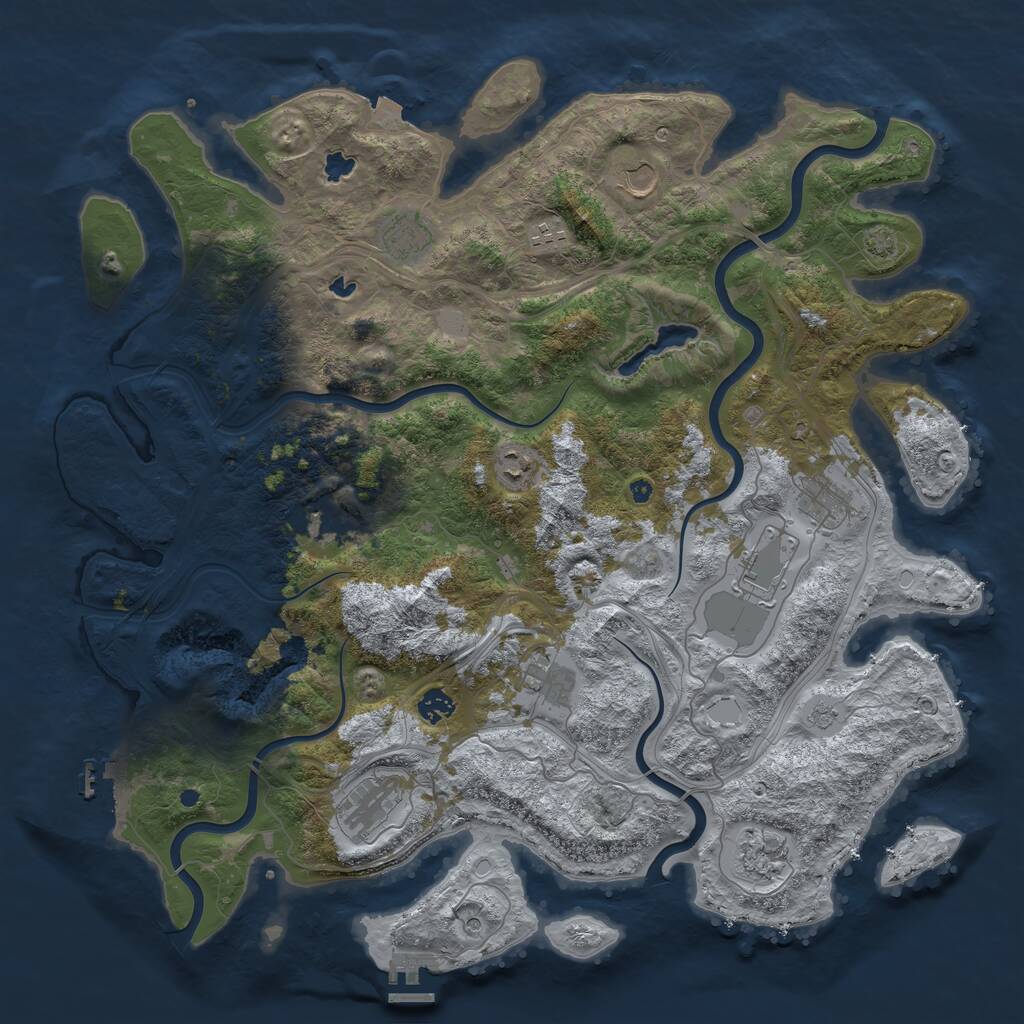 Rust Map: Procedural Map, Size: 4500, Seed: 1746033151, 17 Monuments