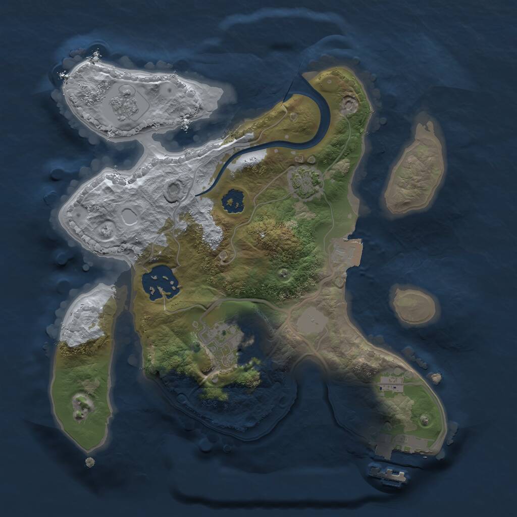 Rust Map: Procedural Map, Size: 2200, Seed: 18888, 6 Monuments