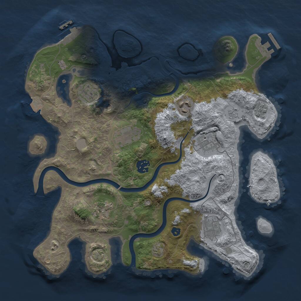 Rust Map: Procedural Map, Size: 3300, Seed: 1778188241, 14 Monuments