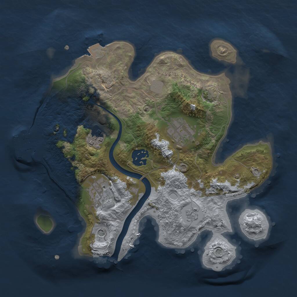 Rust Map: Procedural Map, Size: 2582, Seed: 50000, 9 Monuments