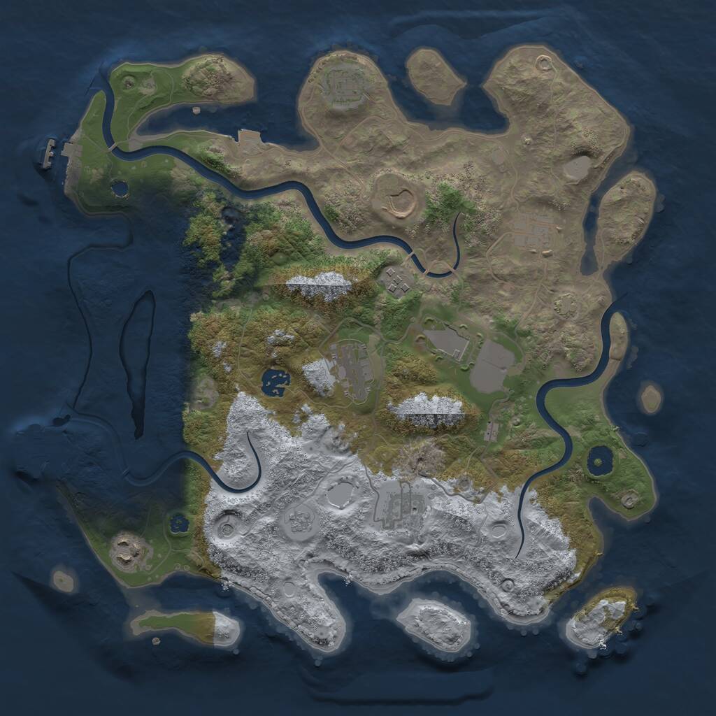 Rust Map: Procedural Map, Size: 3750, Seed: 1599086718, 15 Monuments