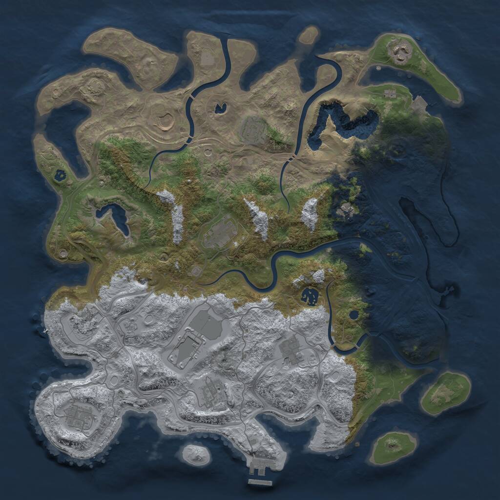Rust Map: Procedural Map, Size: 4250, Seed: 21082025, 16 Monuments