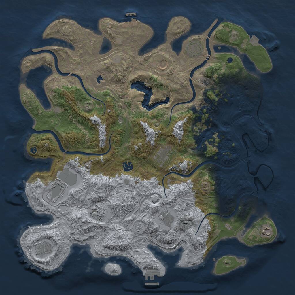 Rust Map: Procedural Map, Size: 4350, Seed: 21082025, 16 Monuments