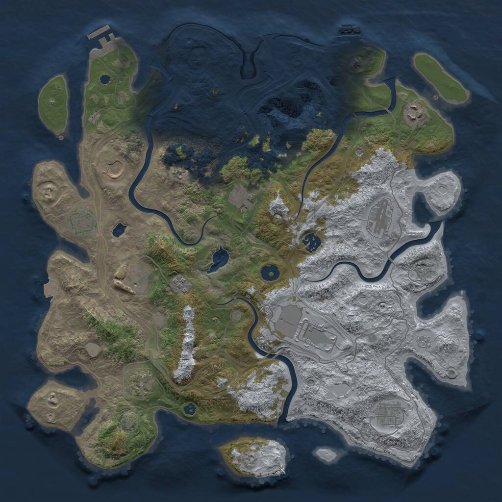 Rust Map: Procedural Map, Size: 4250, Seed: 678924139, 17 Monuments