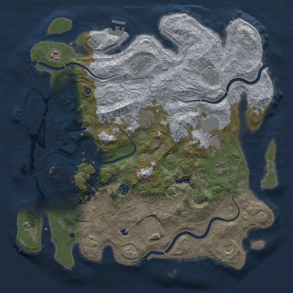 Rust Map: Procedural Map, Size: 4250, Seed: 760805551, 17 Monuments