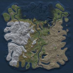 Thumbnail Rust Map: Procedural Map, Size: 5000, Seed: 443589966, 16 Monuments