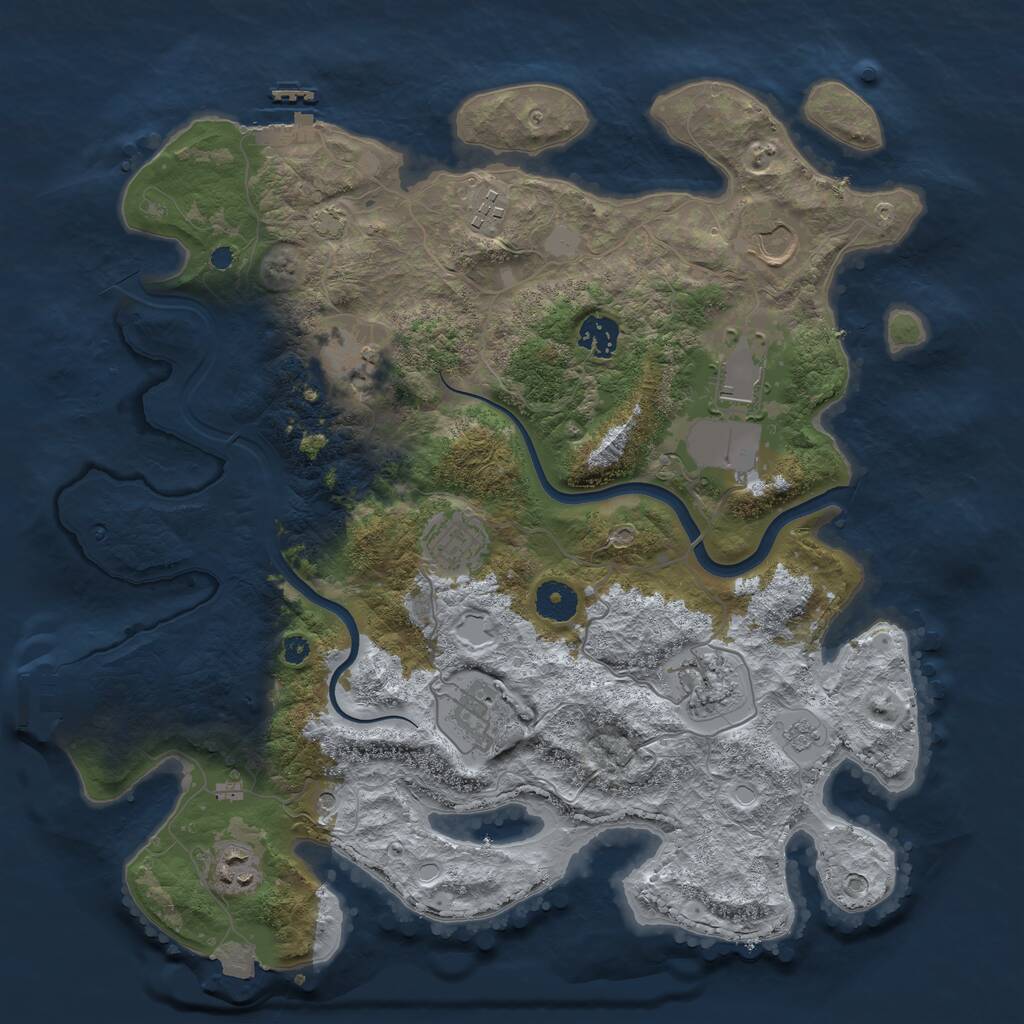 Rust Map: Procedural Map, Size: 3750, Seed: 15000, 15 Monuments