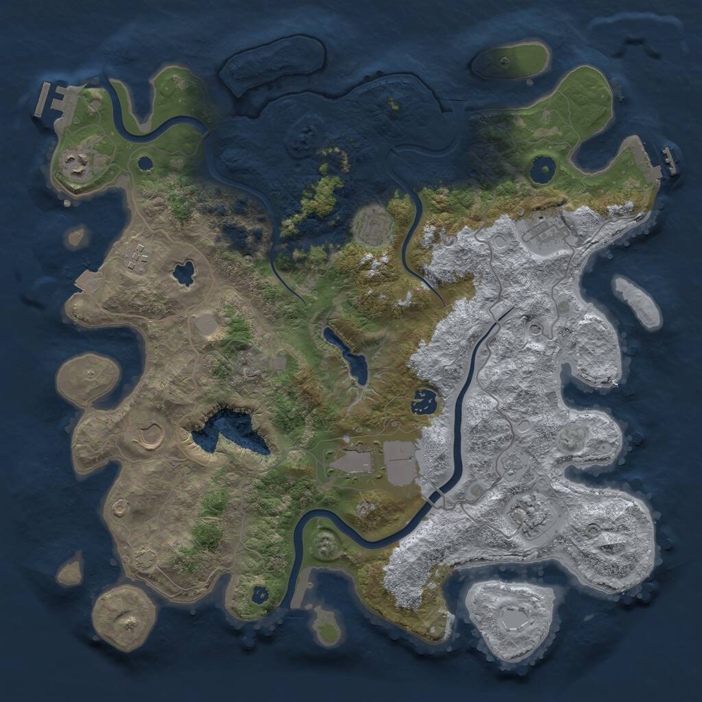Rust Map: Procedural Map, Size: 4000, Seed: 2051796984, 14 Monuments