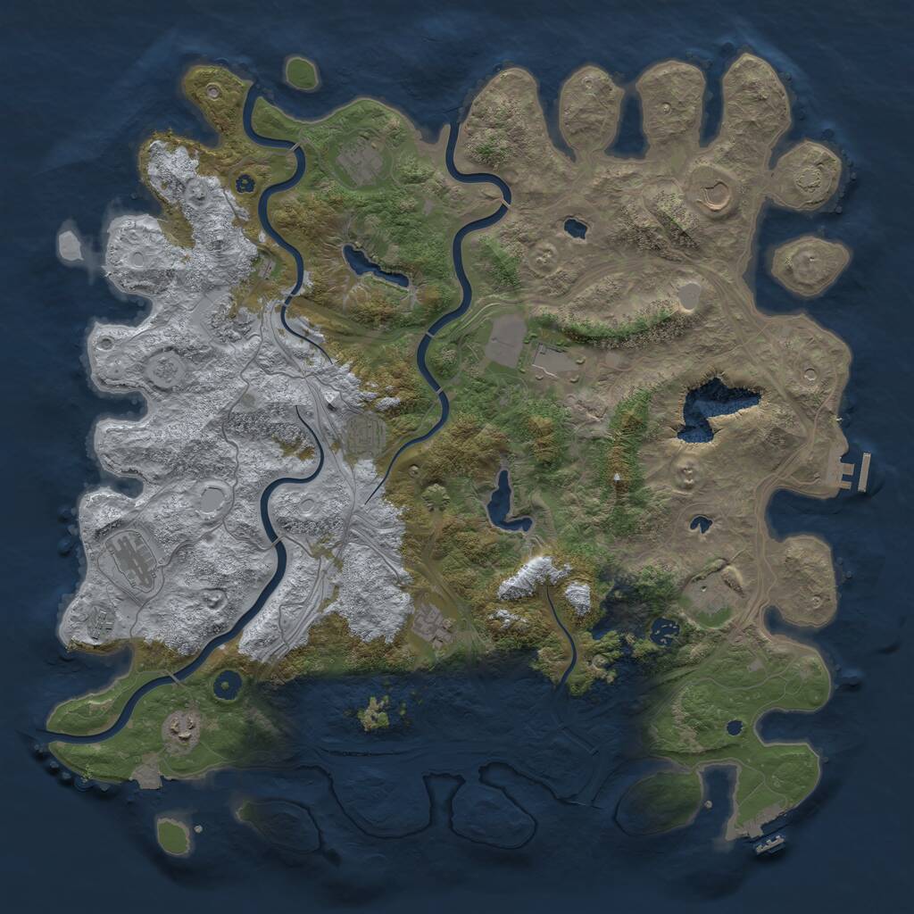 Rust Map: Procedural Map, Size: 4800, Seed: 659654946, 17 Monuments