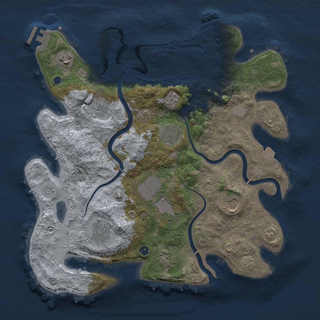 Rust Map: Procedural Map, Size: 3500, Seed: 812050904, 14 Monuments