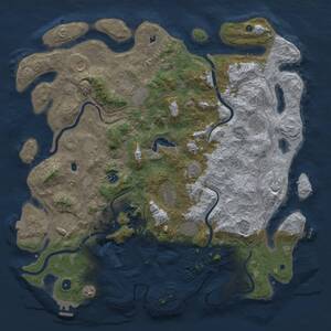 Thumbnail Rust Map: Procedural Map, Size: 4900, Seed: 16985, 17 Monuments