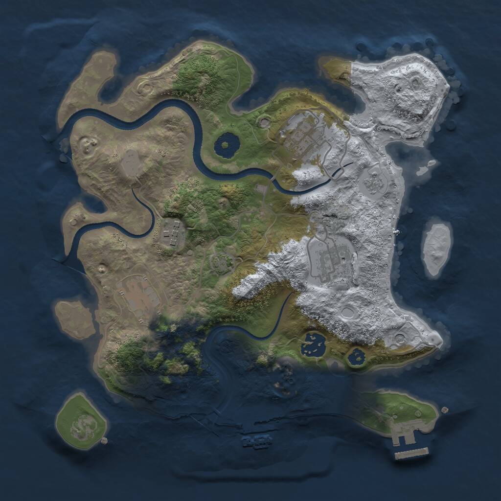 Rust Map: Procedural Map, Size: 3000, Seed: 55324878, 11 Monuments