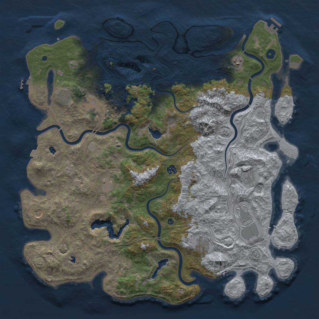 Rust Map: Procedural Map, Size: 5000, Seed: 29322, 17 Monuments