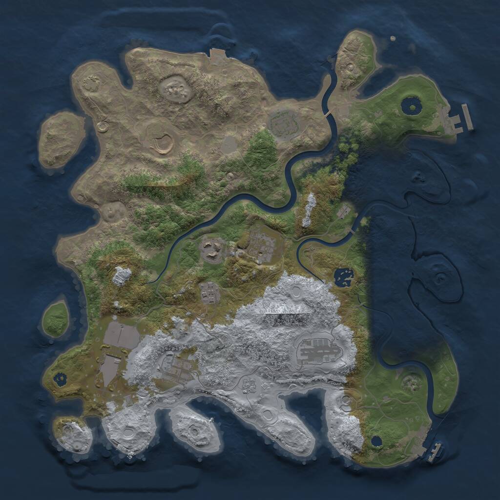 Rust Map: Procedural Map, Size: 3750, Seed: 30, 15 Monuments