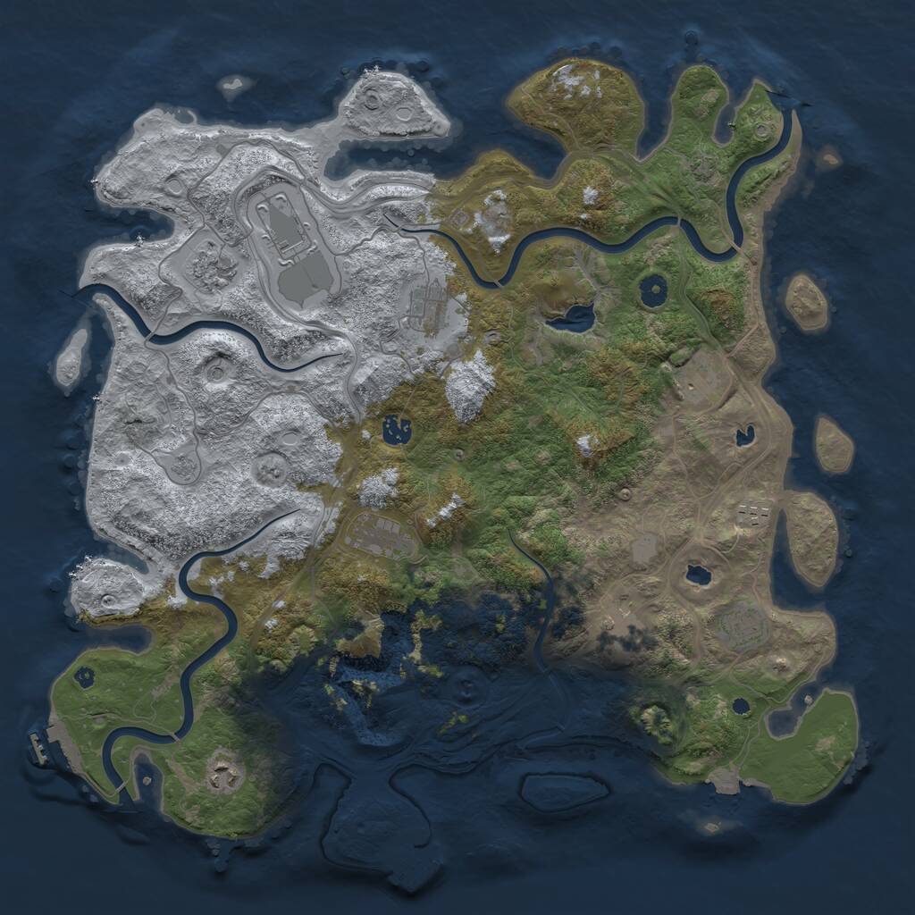 Rust Map: Procedural Map, Size: 4500, Seed: 1312739580, 16 Monuments