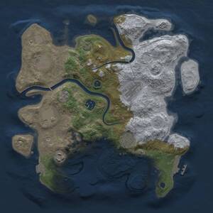 Thumbnail Rust Map: Procedural Map, Size: 3200, Seed: 1915606875, 13 Monuments