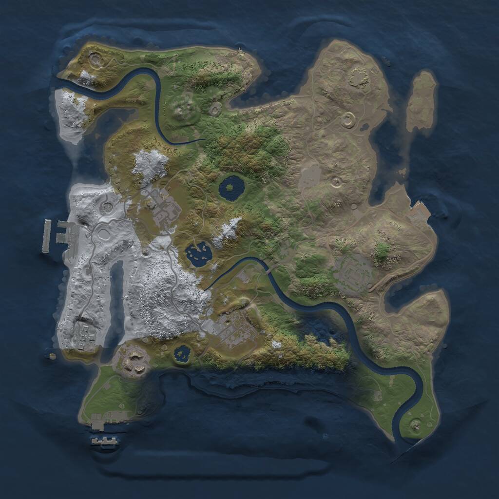 Rust Map: Procedural Map, Size: 3000, Seed: 1750326906, 11 Monuments