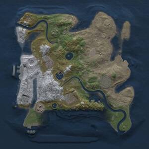 Thumbnail Rust Map: Procedural Map, Size: 3000, Seed: 1750326906, 11 Monuments