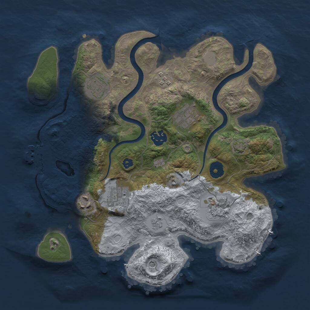 Rust Map: Procedural Map, Size: 3000, Seed: 71248, 12 Monuments