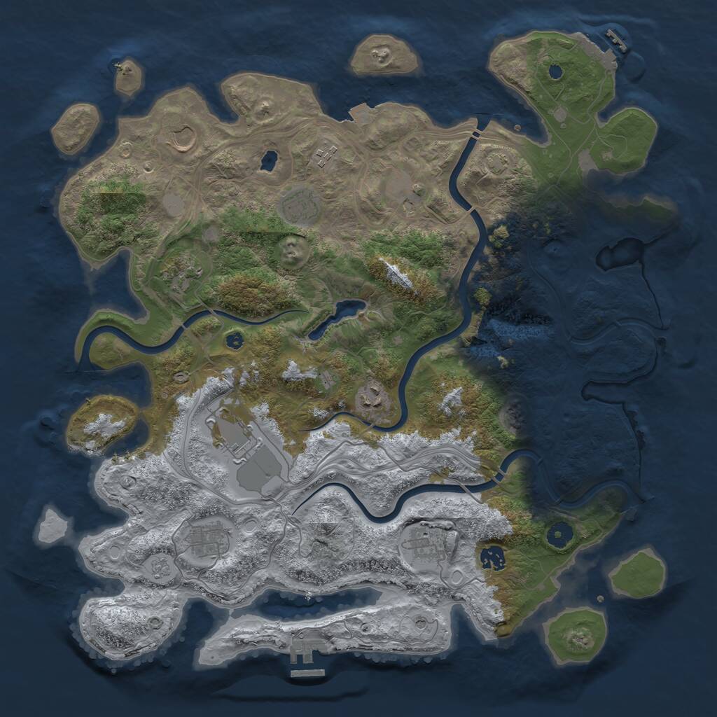 Rust Map: Procedural Map, Size: 4250, Seed: 1764499514, 16 Monuments