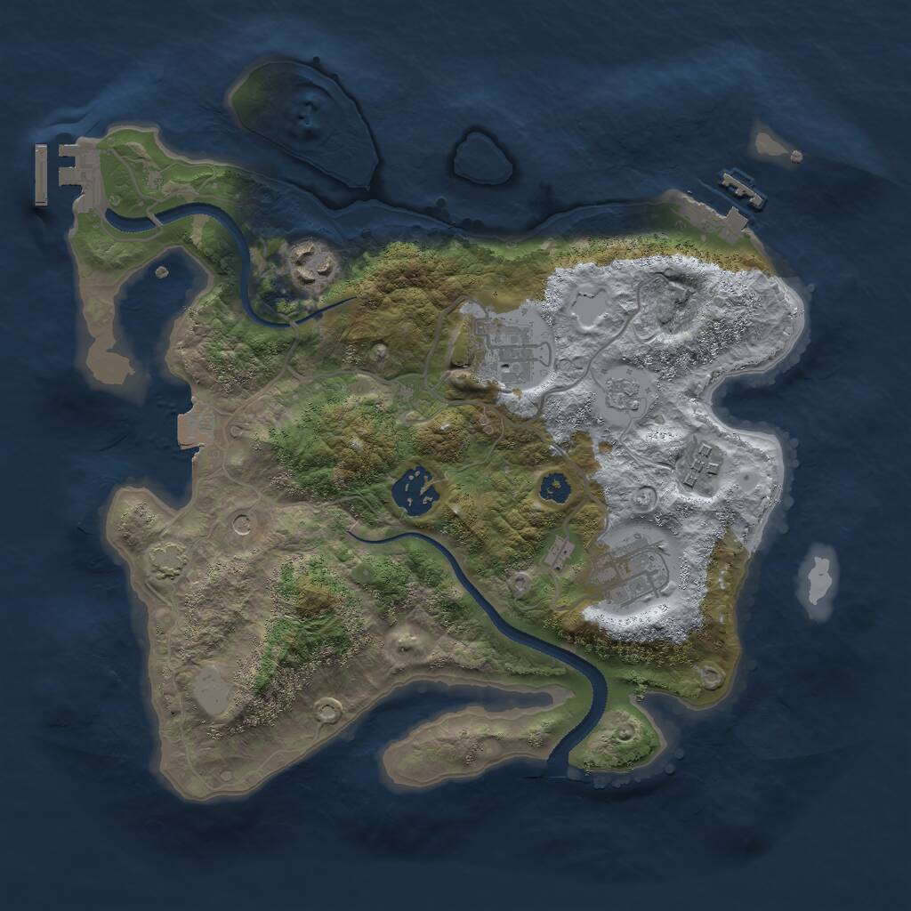 Rust Map: Procedural Map, Size: 3000, Seed: 54772510, 11 Monuments