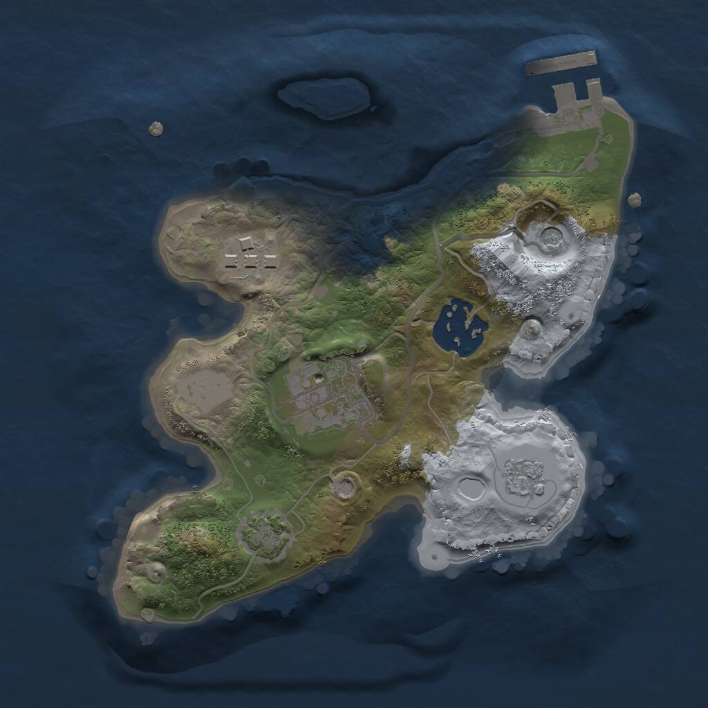 Rust Map: Procedural Map, Size: 2000, Seed: 1881616600, 8 Monuments