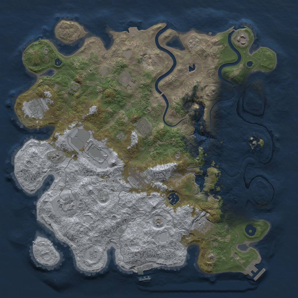Rust Map: Procedural Map, Size: 4000, Seed: 75425, 16 Monuments
