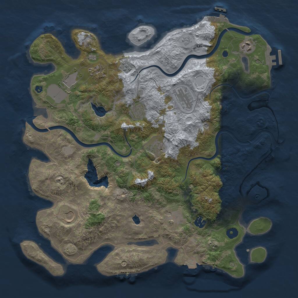 Rust Map: Procedural Map, Size: 4000, Seed: 270318974, 16 Monuments