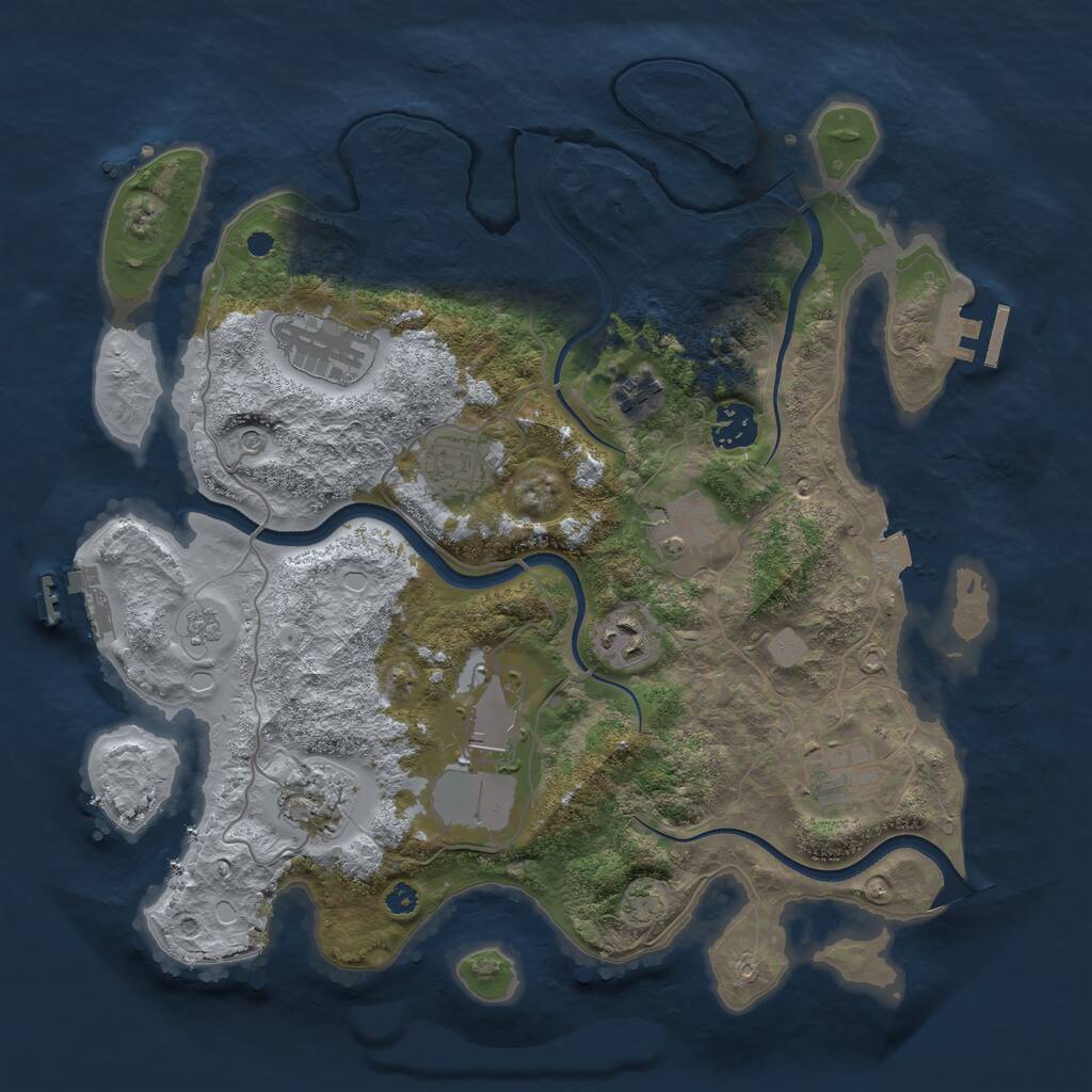 Rust Map: Procedural Map, Size: 3500, Seed: 87589442, 15 Monuments