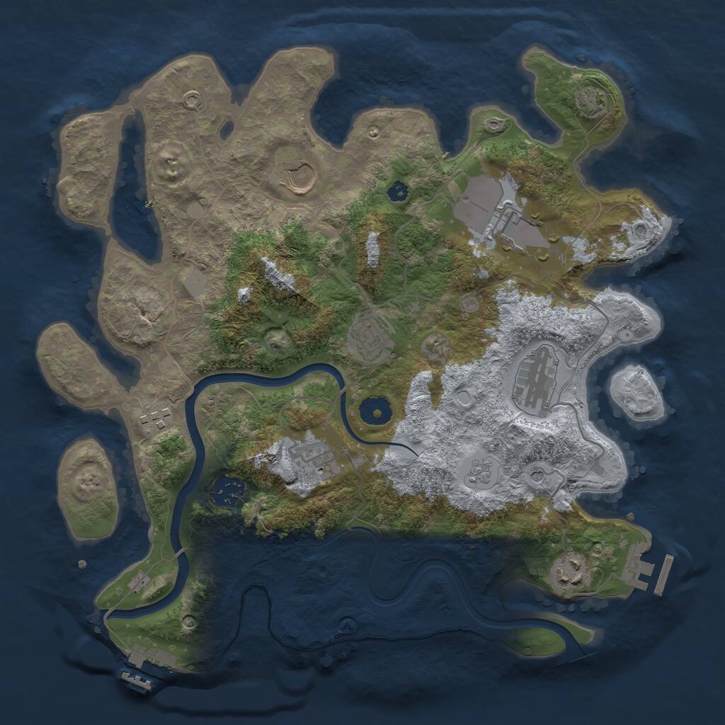 Rust Map: Procedural Map, Size: 3500, Seed: 430382817, 14 Monuments