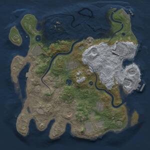 Thumbnail Rust Map: Procedural Map, Size: 3700, Seed: 15828281, 15 Monuments
