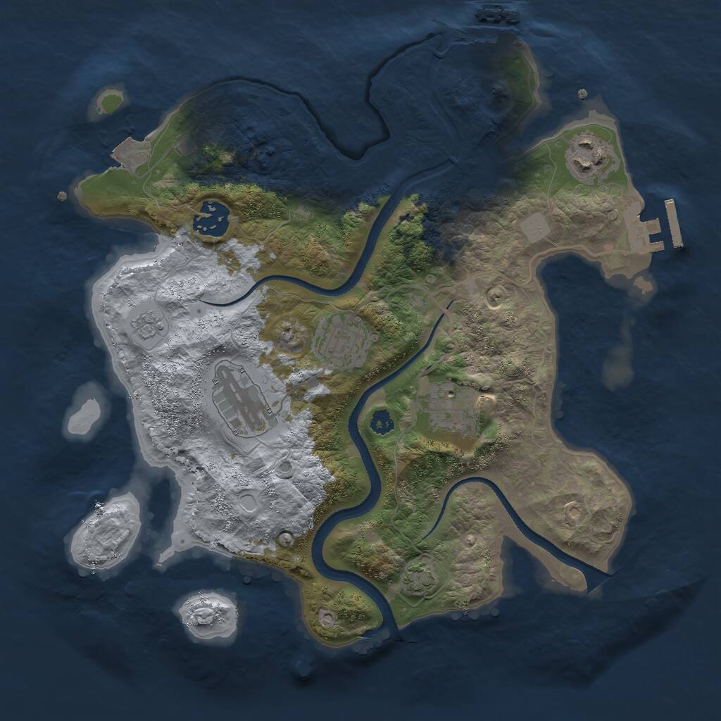 Rust Map: Procedural Map, Size: 3000, Seed: 897276562, 10 Monuments
