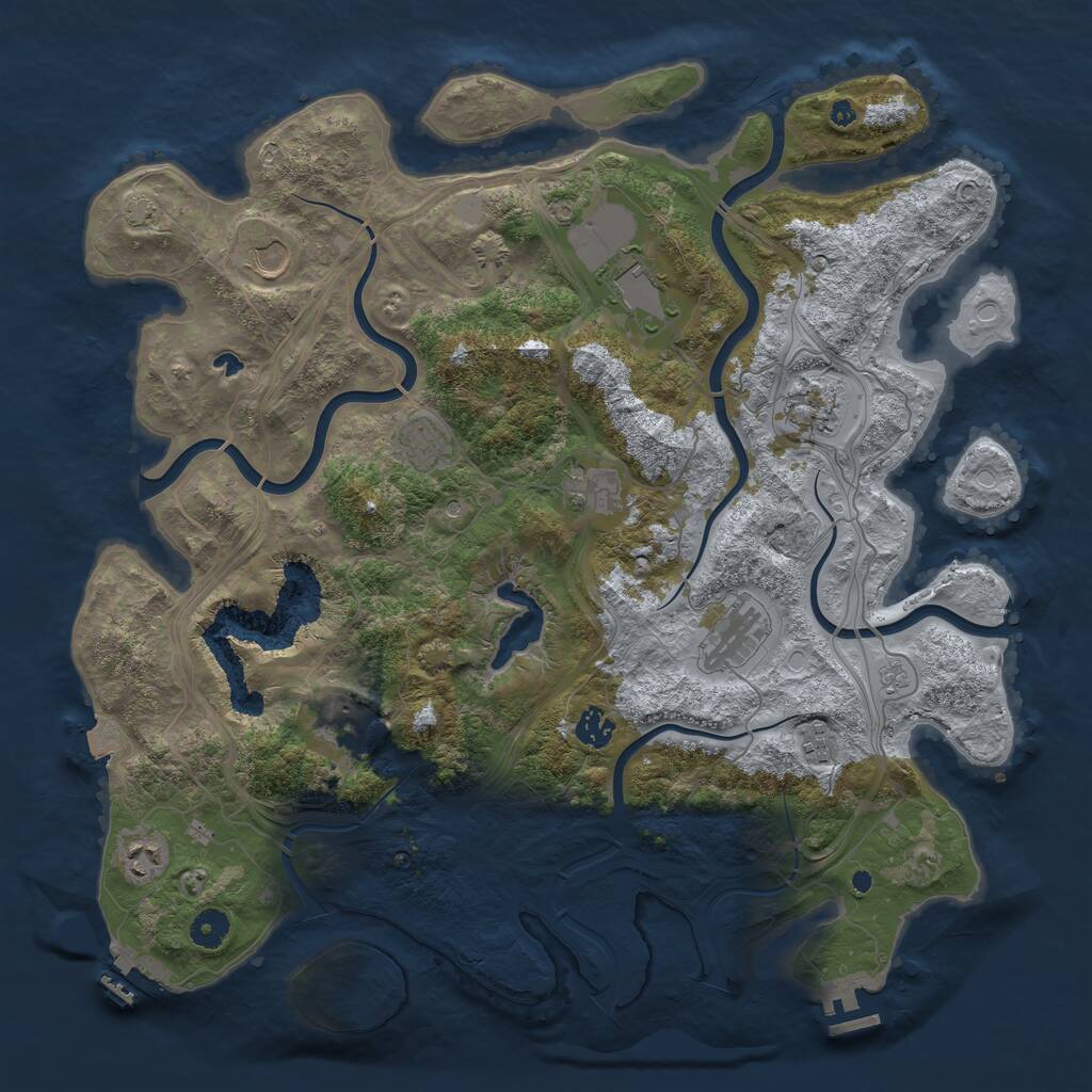 Rust Map: Procedural Map, Size: 4250, Seed: 884264, 16 Monuments