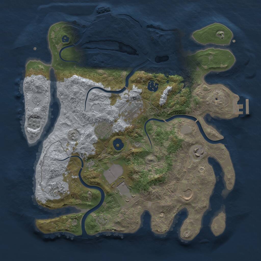 Rust Map: Procedural Map, Size: 3500, Seed: 1981150677, 14 Monuments