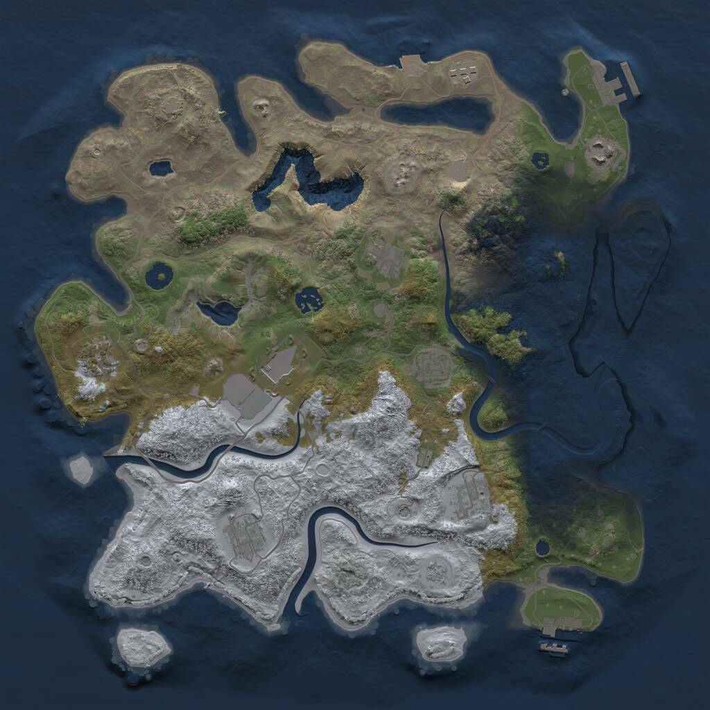 Rust Map: Procedural Map, Size: 4000, Seed: 2139223122, 15 Monuments
