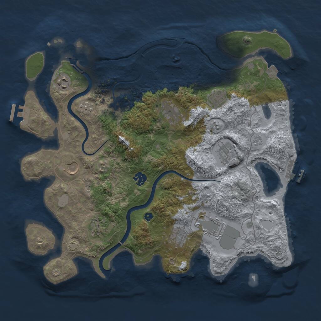 Rust Map: Procedural Map, Size: 3750, Seed: 373775877, 16 Monuments