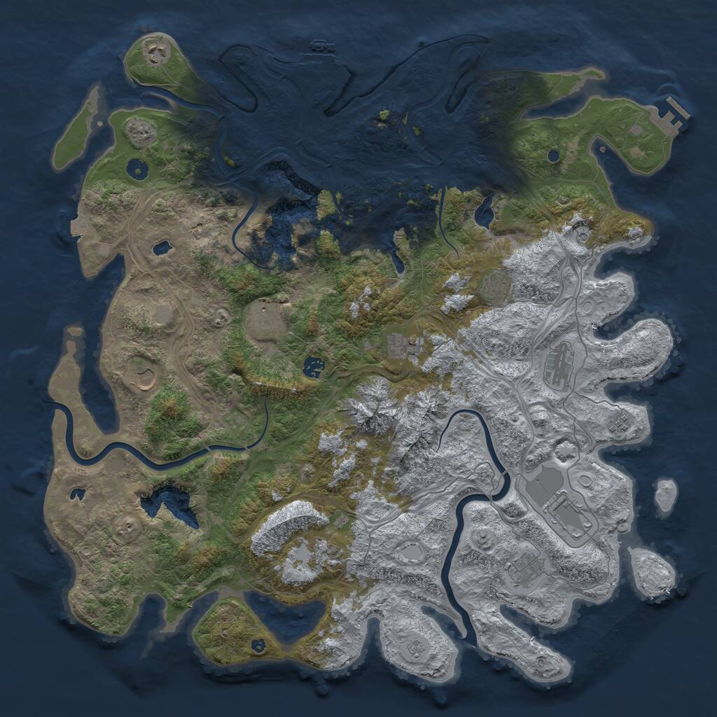 Rust Map: Procedural Map, Size: 5000, Seed: 8246587, 17 Monuments