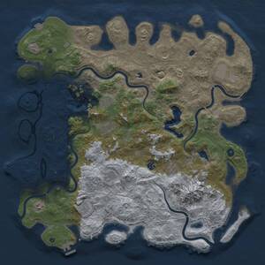 Thumbnail Rust Map: Procedural Map, Size: 5000, Seed: 673723, 17 Monuments