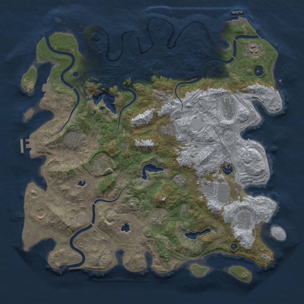 Rust Map: Procedural Map, Size: 4500, Seed: 79782304, 17 Monuments