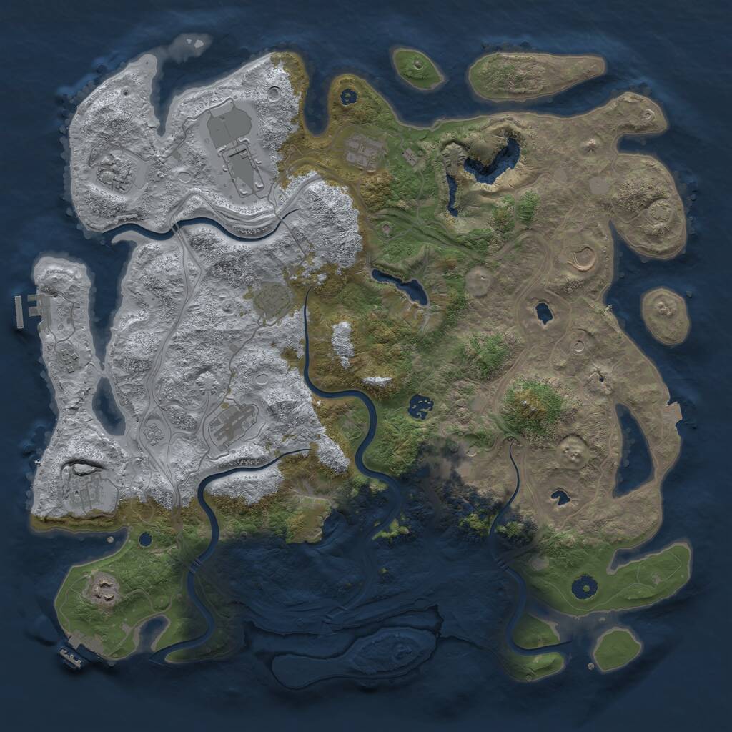 Rust Map: Procedural Map, Size: 4500, Seed: 1518357209, 17 Monuments