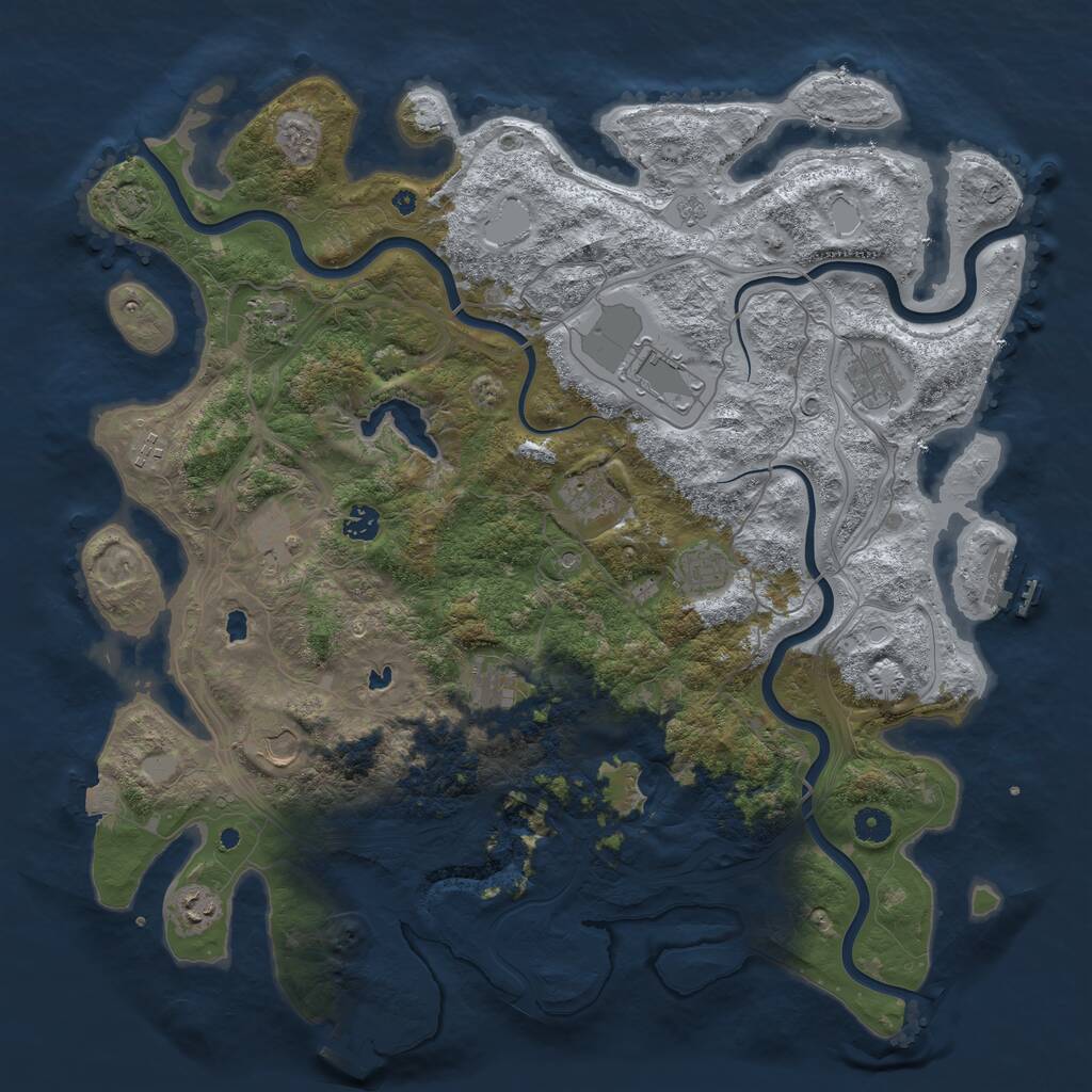 Rust Map: Procedural Map, Size: 4500, Seed: 577727280, 17 Monuments