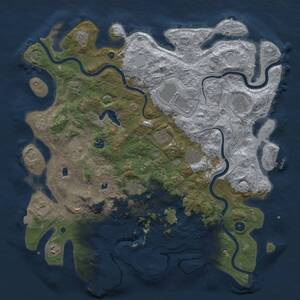 Thumbnail Rust Map: Procedural Map, Size: 4500, Seed: 577727280, 17 Monuments
