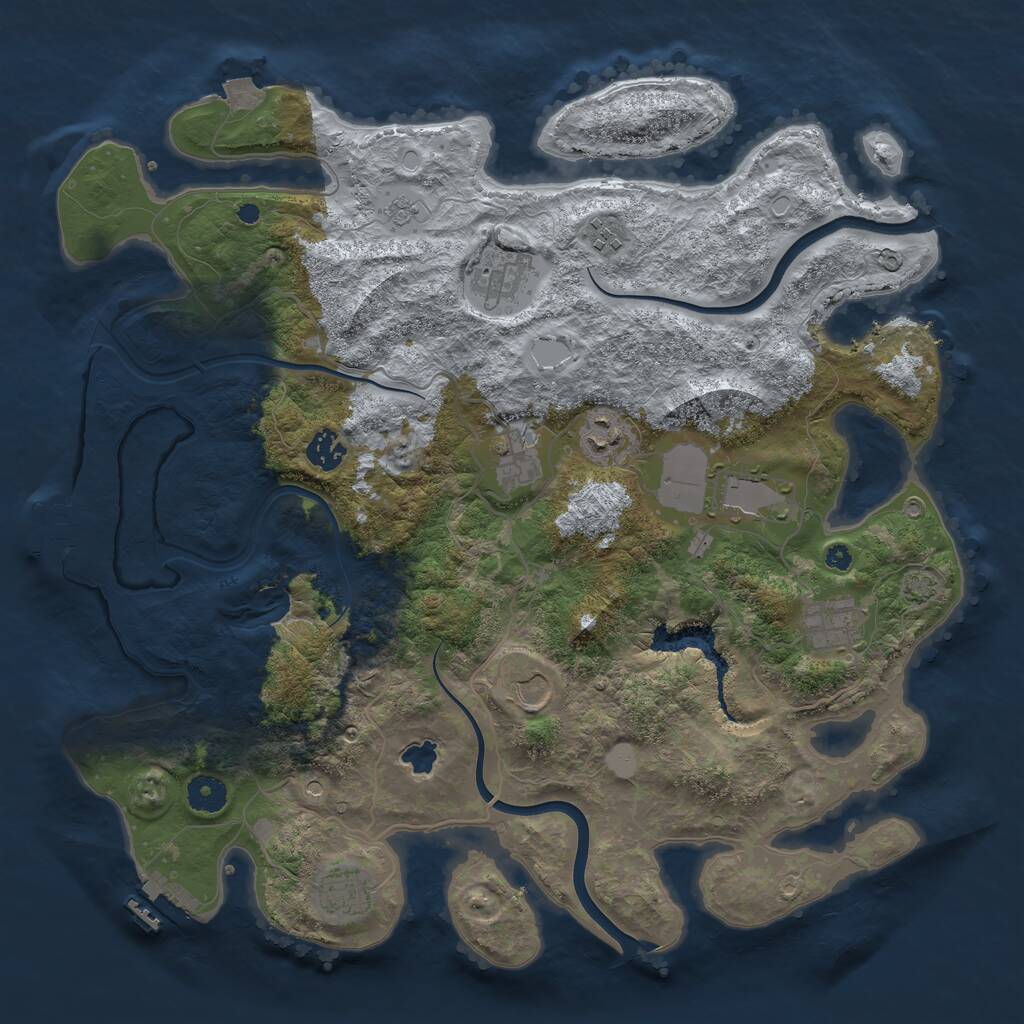 Rust Map: Procedural Map, Size: 4000, Seed: 37049110, 15 Monuments