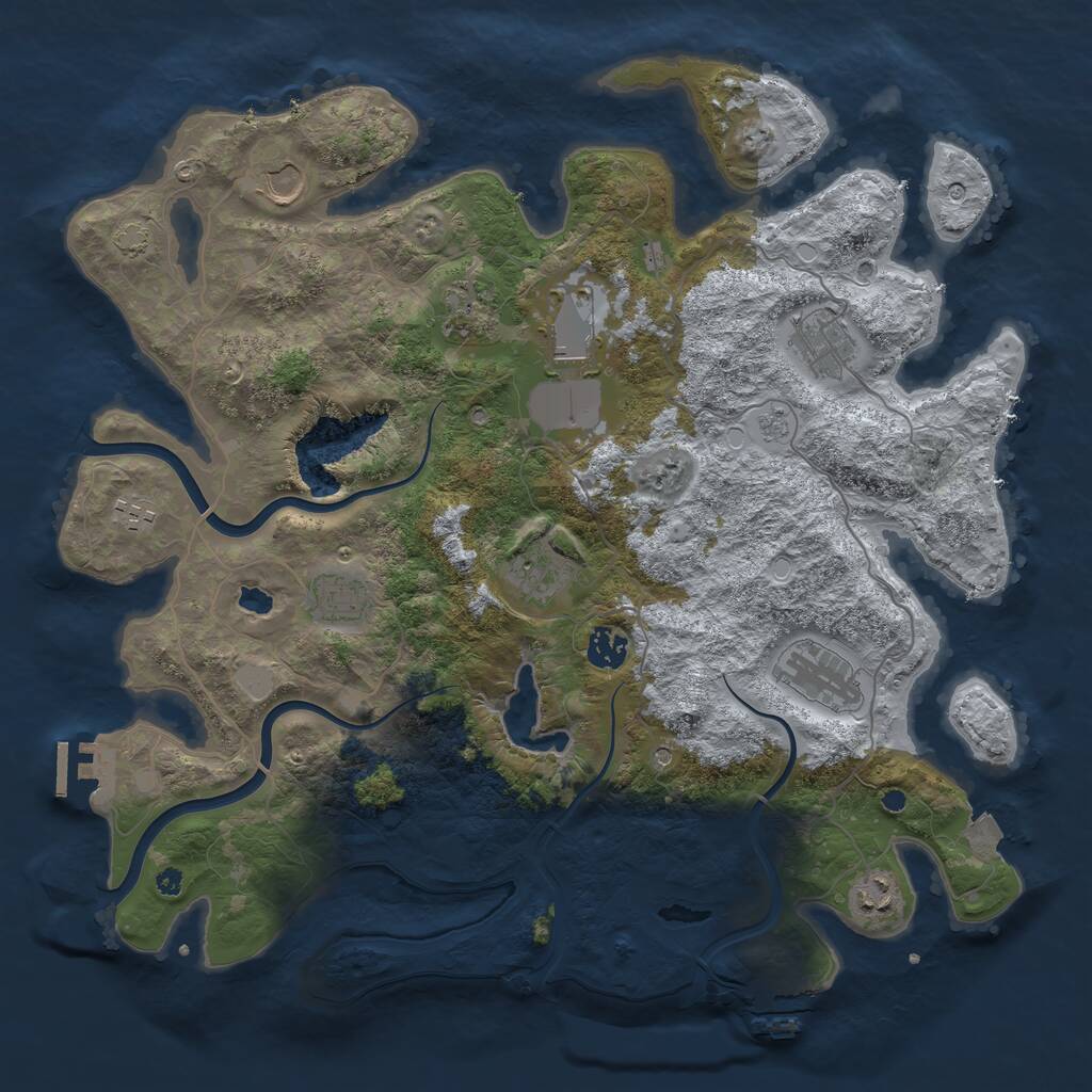Rust Map: Procedural Map, Size: 4000, Seed: 582963045, 16 Monuments