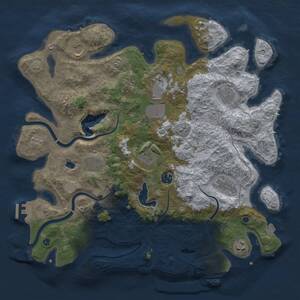 Thumbnail Rust Map: Procedural Map, Size: 4000, Seed: 582963045, 16 Monuments