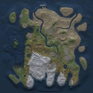 Thumbnail Rust Map: Procedural Map, Size: 3500, Seed: 658284551, 14 Monuments