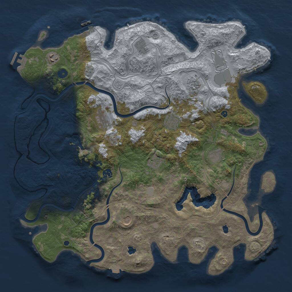 Rust Map: Procedural Map, Size: 4500, Seed: 129431451, 17 Monuments