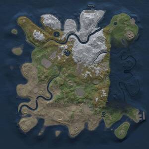 Thumbnail Rust Map: Procedural Map, Size: 3750, Seed: 41901516, 14 Monuments