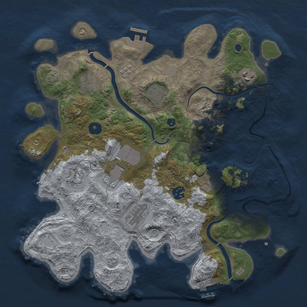 Rust Map: Procedural Map, Size: 3600, Seed: 960810, 15 Monuments