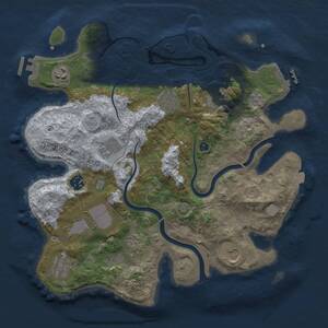 Thumbnail Rust Map: Procedural Map, Size: 3500, Seed: 1005615199, 16 Monuments